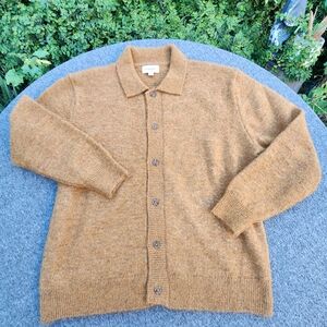 Goodfellow & Co Rust Brown Button-Up Knit Sweater